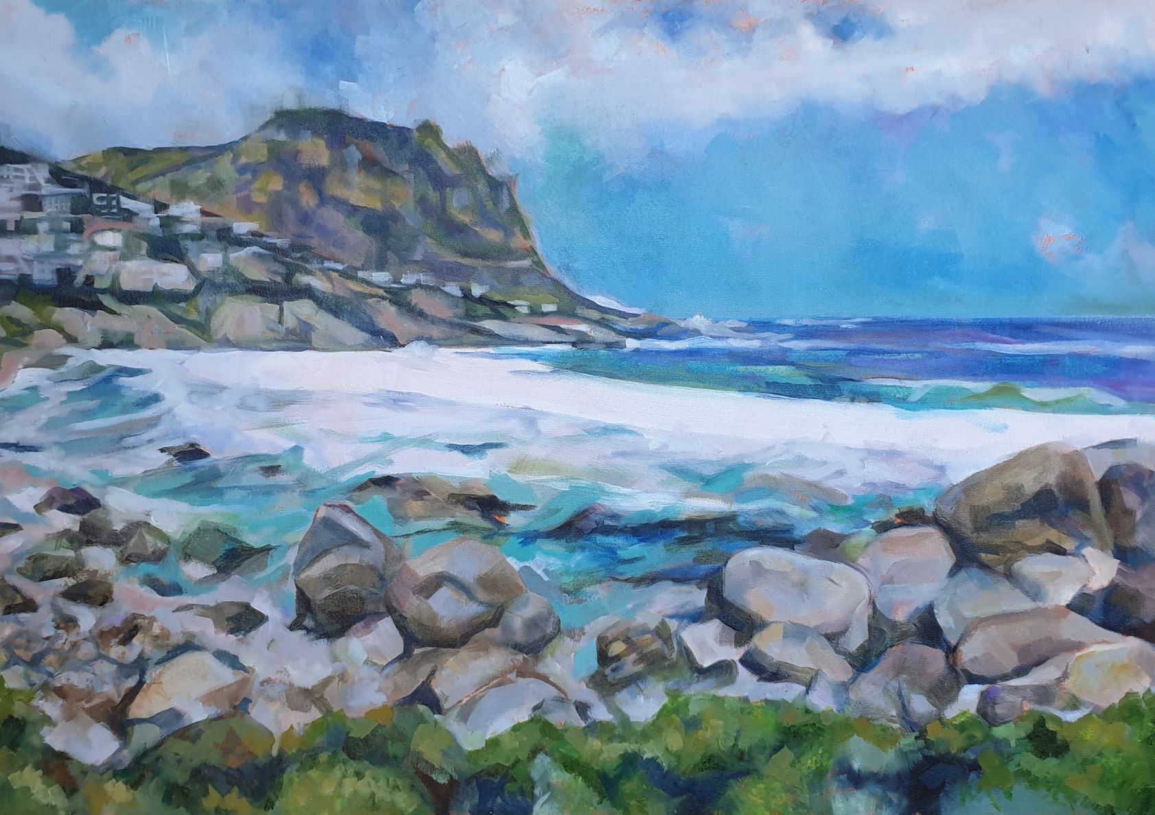 Painting of Llandudno beach and surrounding bay