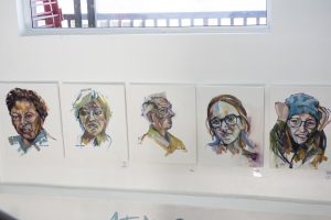 Set of 5 Sketch portraits on landing